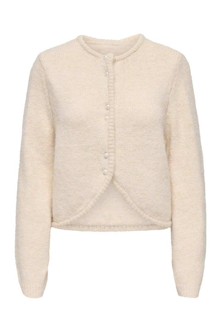 Only - Onlzaggie Ls Button Cardi Cc Knt - 5101282 Birch Mel/Pearl Button