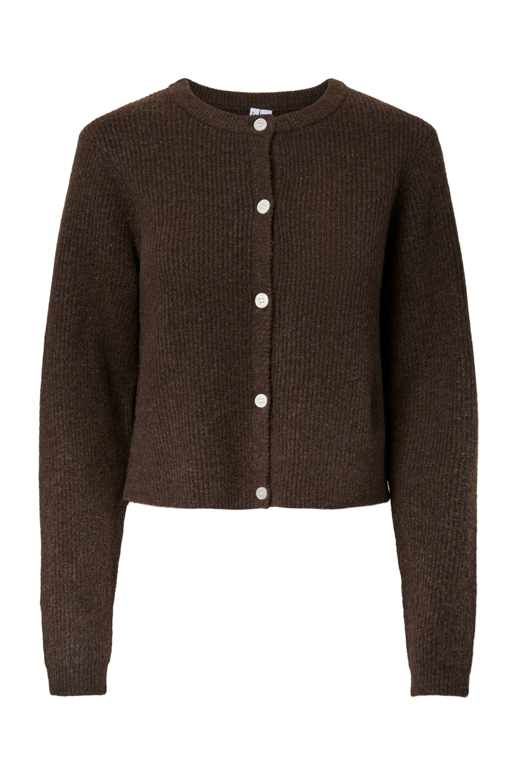 Pieces - Pcsilly Ls O-Neck Knit Cardigan - 4963882 Hot Fudge Melange