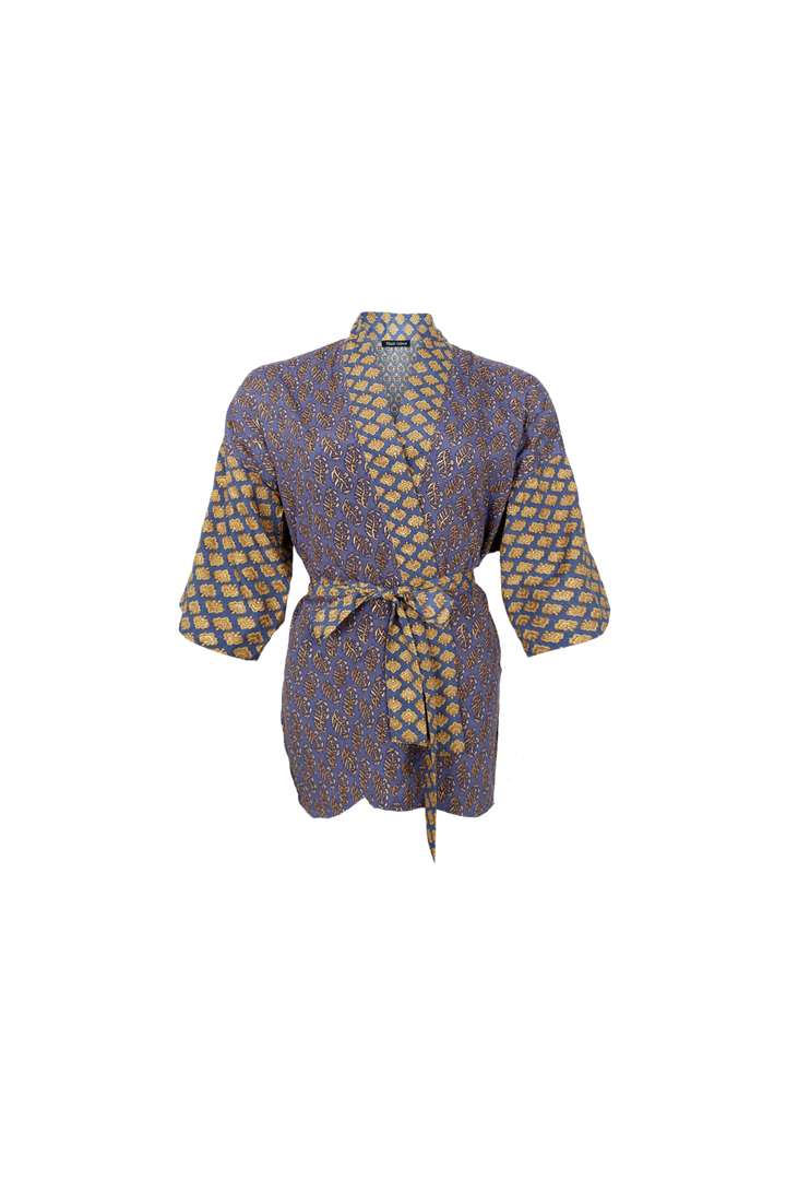 Black Colour - Bcluna Short Kimono 39149 - Blue Passion