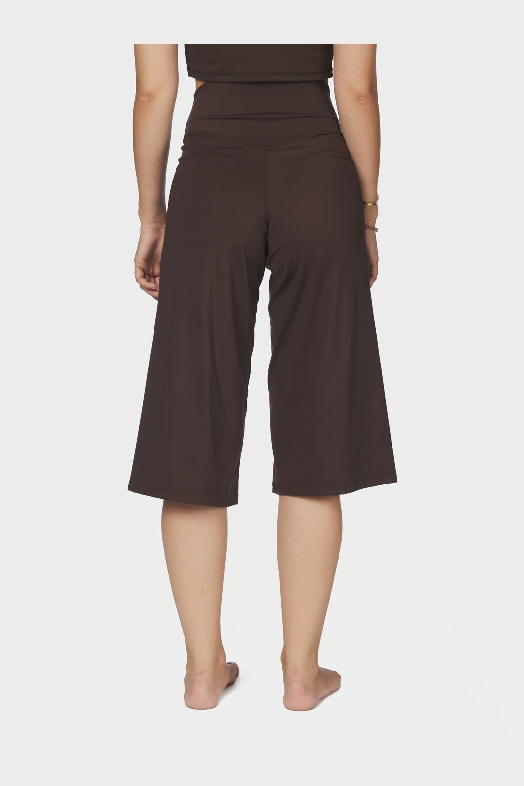 Neo Noir - Lauri Wide Capri Pants 171241 - 676 - Dark Brown
