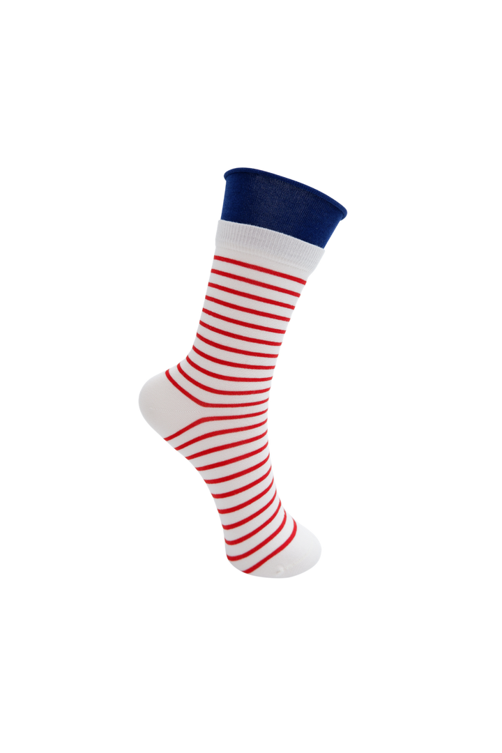 Black Colour - Bcwilhelmine Sock 8502 - Red Stripe