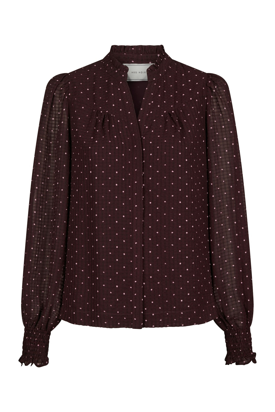 Neo Noir - Astrida Dotted Blouse 170798 - 174 - Burgundy