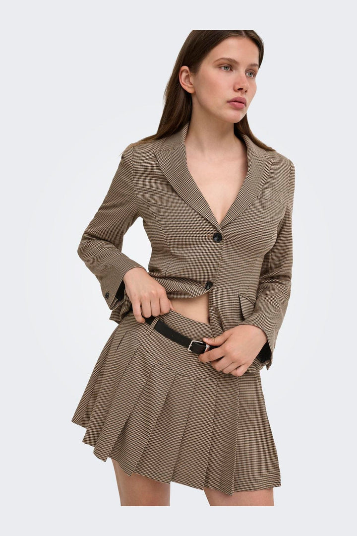 Only - Onlhollis Belt Check Skirt Tlr - 5066070 Amphora Slate Black & Black