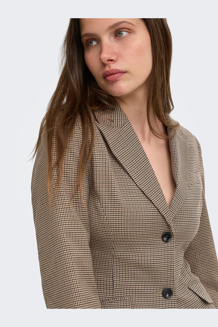 Only - Onlhollis L/S Fit Check Blazer Tlr - 5066073 Amphora Slate Black & Black