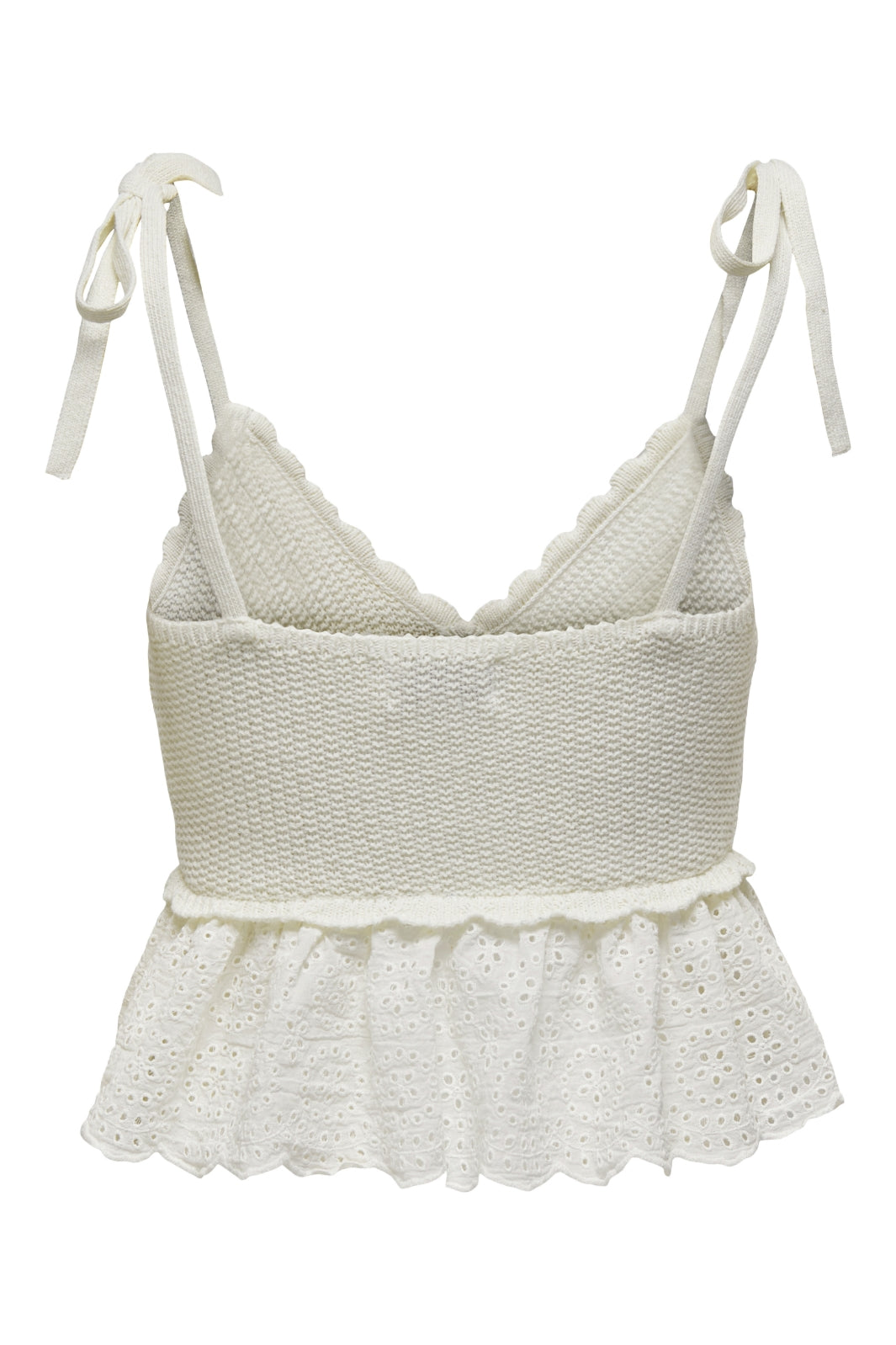 Forudbestilling - Only - Onlkristin Life Sl Short Mix Top Knt - 4209293 Cloud Dancer