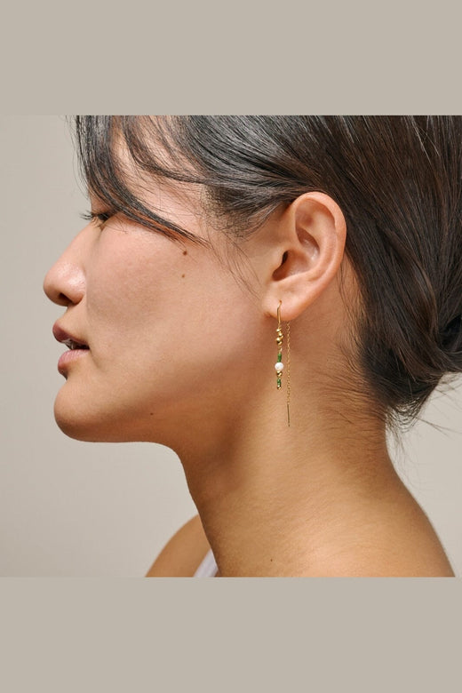 Enamel Copenhagen - Earrings, Nara Miyuki E477G - Khaki