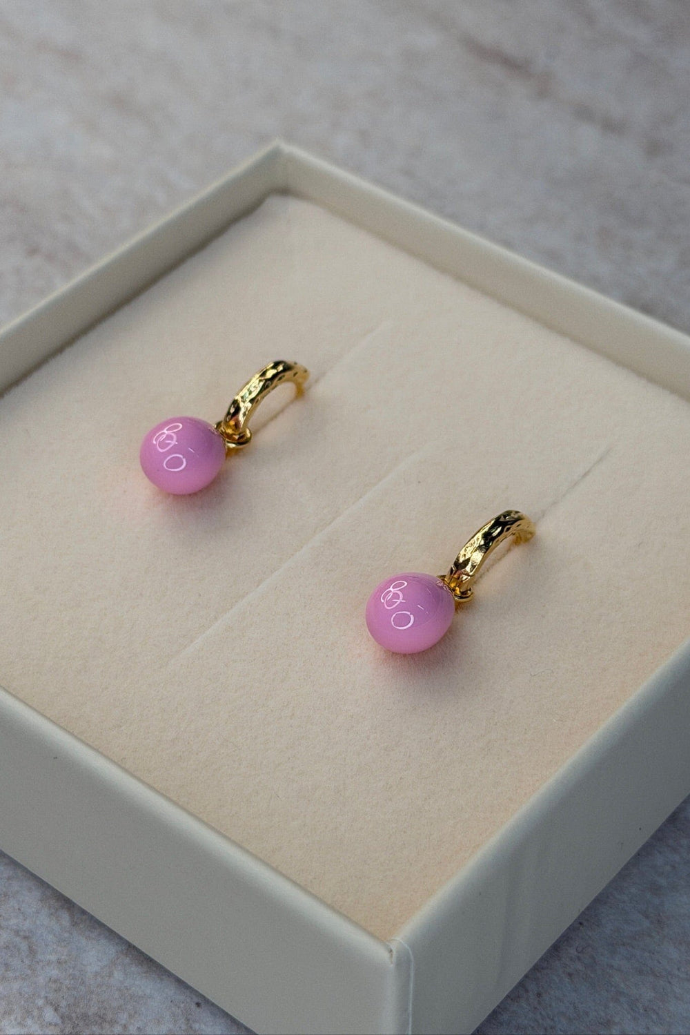 Enamel Copenhagen x Molly&My - Hoops, Significant Enamel E429G - Light Pink Øreringe 