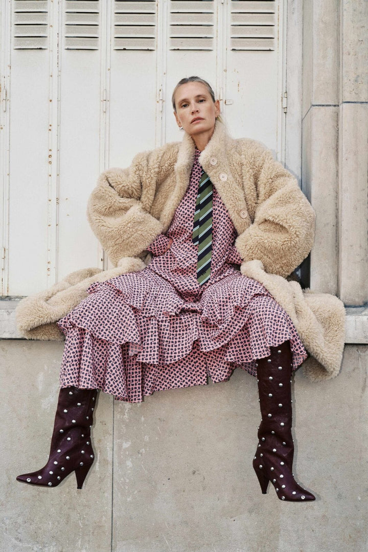 Essentiel Antwerp - Imagazine Tiered Ruffle Dressimagazine - Combo4 Sad Violet Kjoler 