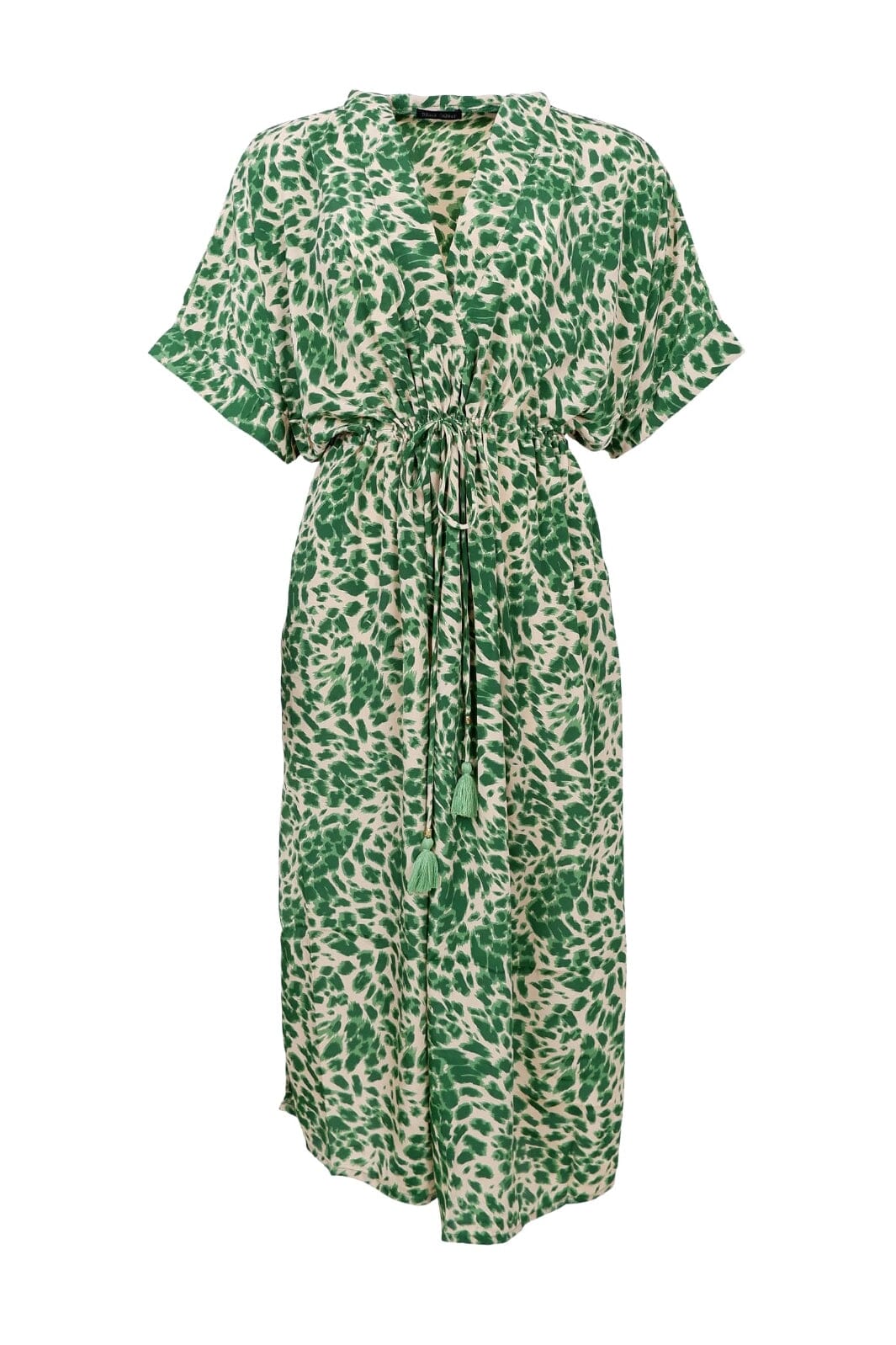 Black Colour - Bcluna Kaftan Tie Dress 39214 - Green Leo