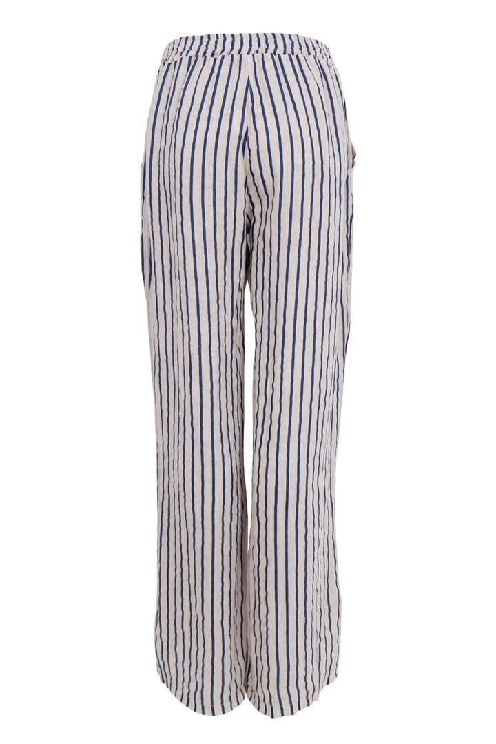 Forudbestilling - Black Colour - Bcmelina Wide Linen Pant 40843 - Navy Stripe