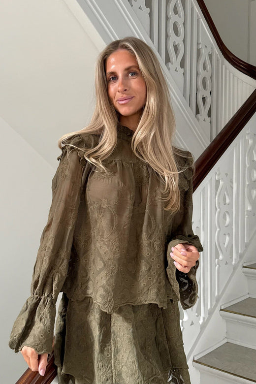 Forudbestilling - BYIC - Ellinoric Lace Shirt 2550 - Vintage Olive Skjorter 