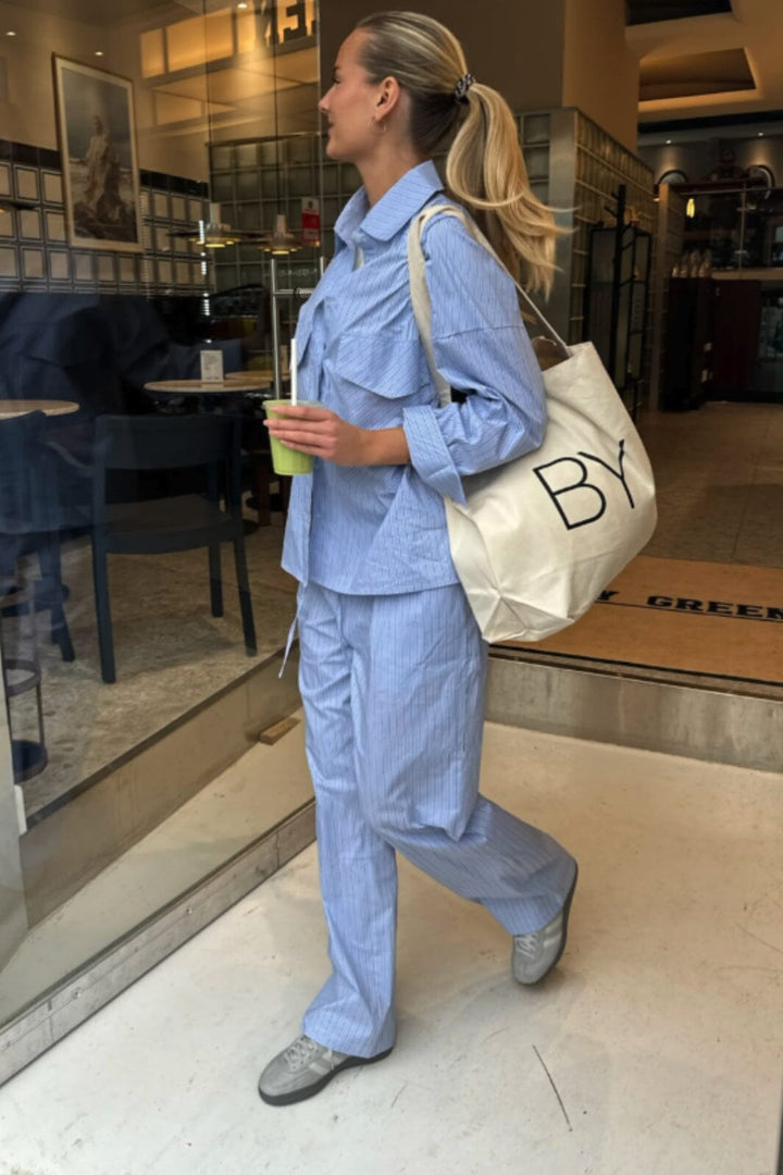 Forudbestilling - BYIC - Hannahic Pants - lbws Light Blue White Stripe Bukser 