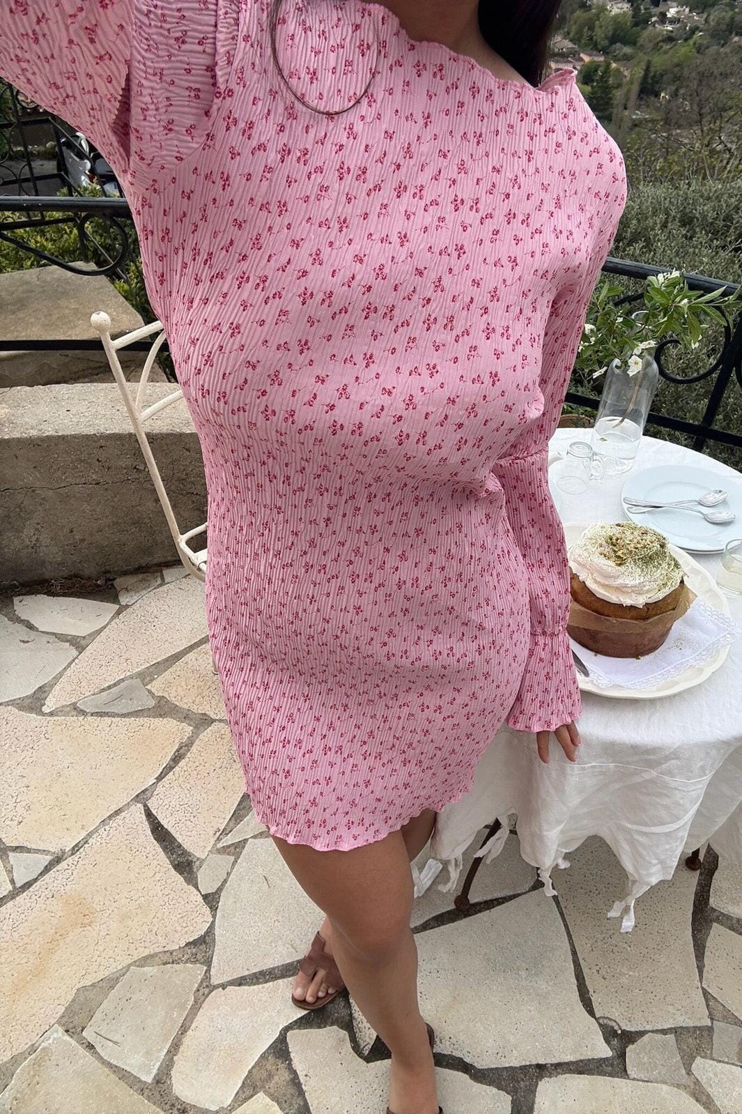 Forudbestilling - BYIC - Odineic Dress A23833 - Pink Tiny Blossom Kjoler 