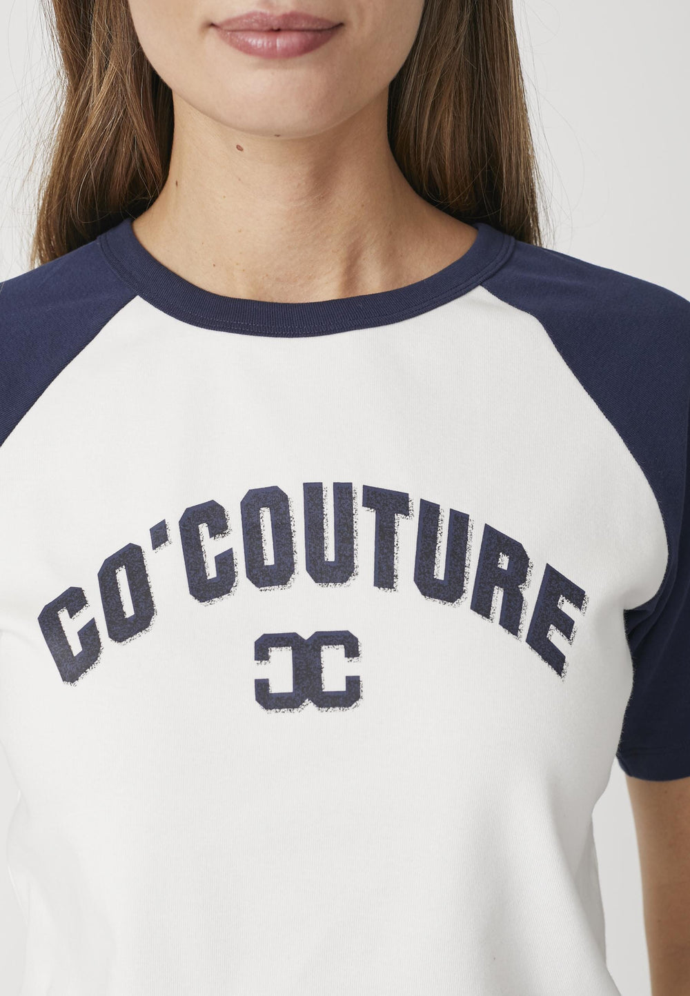 Forudbestilling - Co´Couture - Edgecc Block Tee 33169 - 11120 - Offwhitenavy T-shirts 