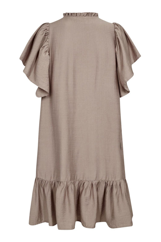 Forudbestilling - Co´Couture - Heracc Crop Ss Frill Dress 36479 - 154 - Walnut Kjoler 