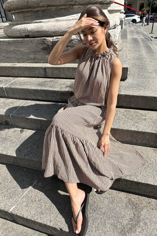 Continue - Maja Skirt Small Stripe 14970 - Brown Small Stripe