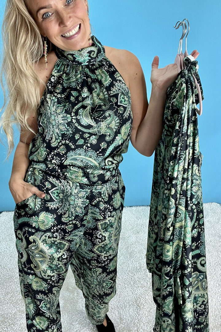 Forudbestilling - Karmamia - Lennox Jumpsuit - Emerald Paisley (Midt August) Jumpsuits 