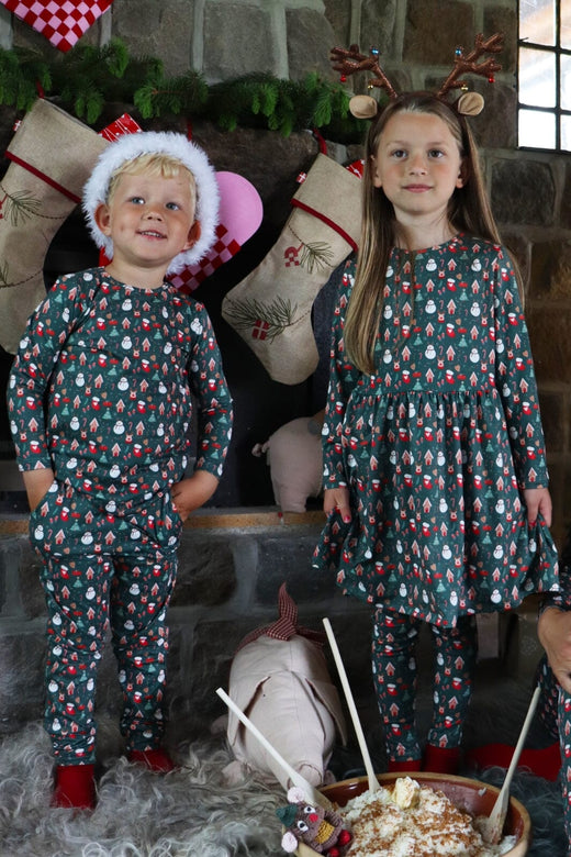 Forudbestilling - Liberté Ami - Alma-Leggings (Kids) - Christmas Time Green X-Mas23 Leggings 