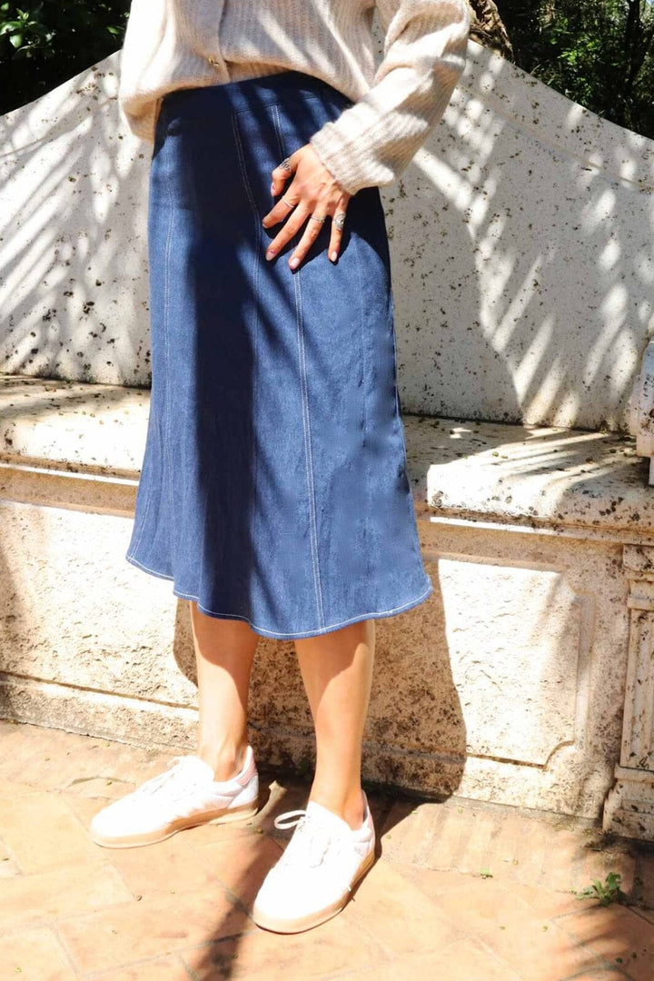 Forudbestilling - Liberte - Asta Ashape Skirt 22248 - Blue Denim