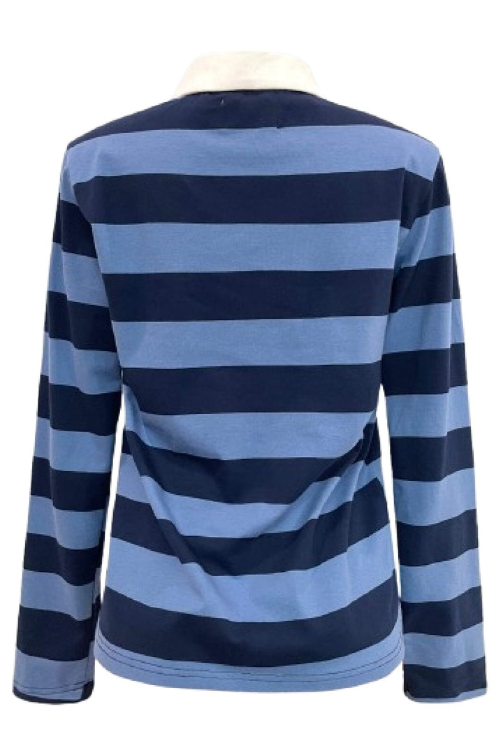 Forudbestilling - Liberte - Polo-Ls-Shirt 22145 - Navy Blue Stripes