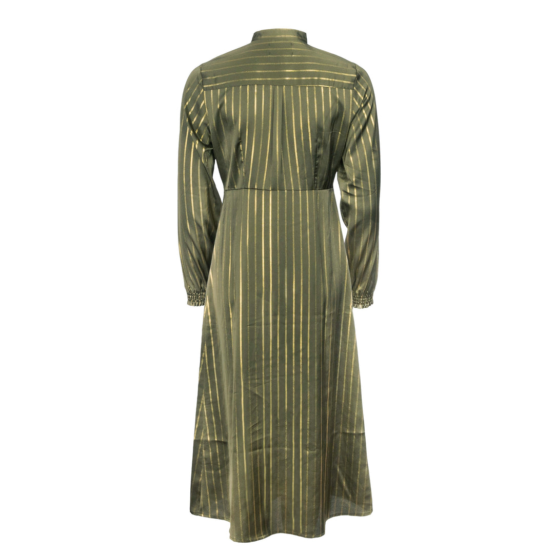 Forudbestilling - Liberte - Silja-Ls-Dress - Army Gold Pinstripe Kjoler 