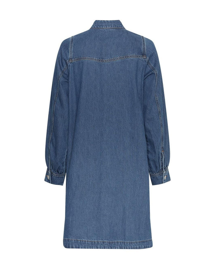 Forudbestilling - Moss Copenhagen - Mschrylan Elena Shirt Dress 19299 - Mid Blue Wash Skjorter 
