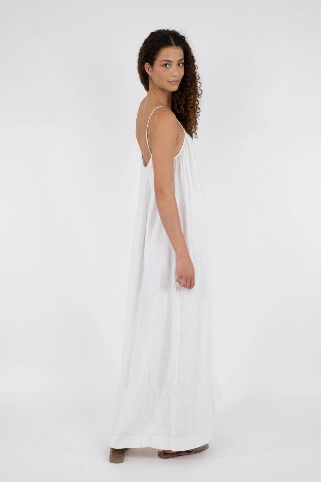 Neo Noir - Allie Soft Linen Dress - White
