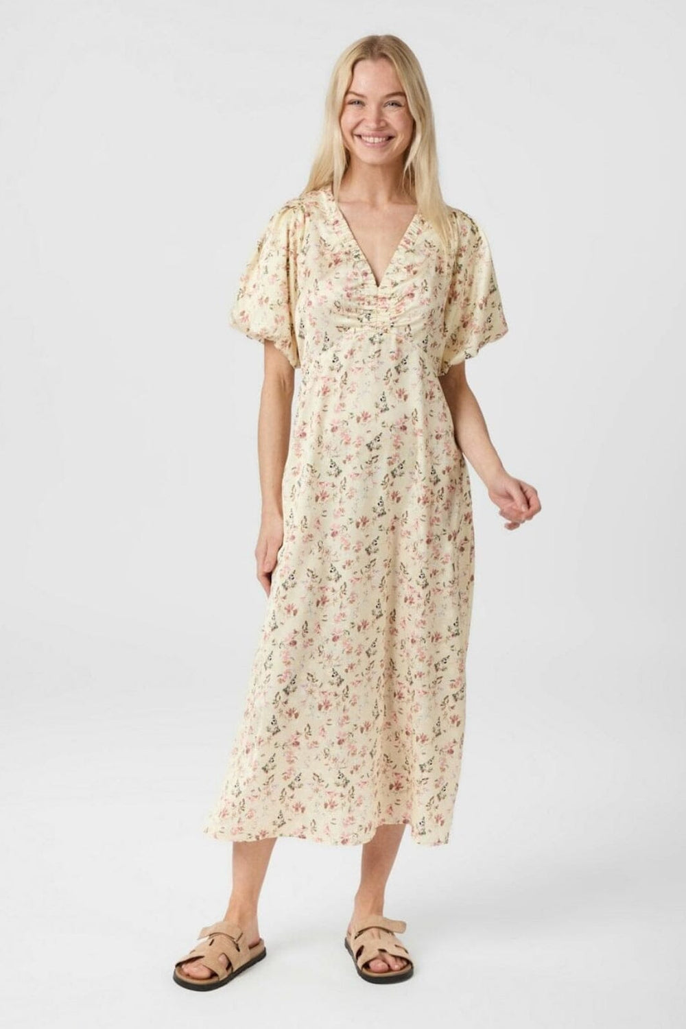 Forudbestilling - Neo Noir - Illana Flower Print Dress 165121 - 122 - Creme