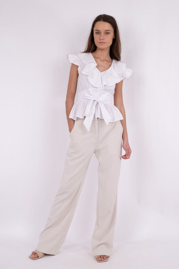 Forudbestilling - Neo Noir - Joseline Poplin Top - White (Juni) Bluser 