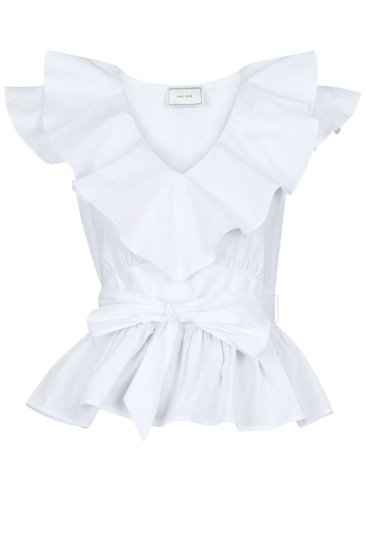 Forudbestilling - Neo Noir - Joseline Poplin Top - White (Juni) Bluser 