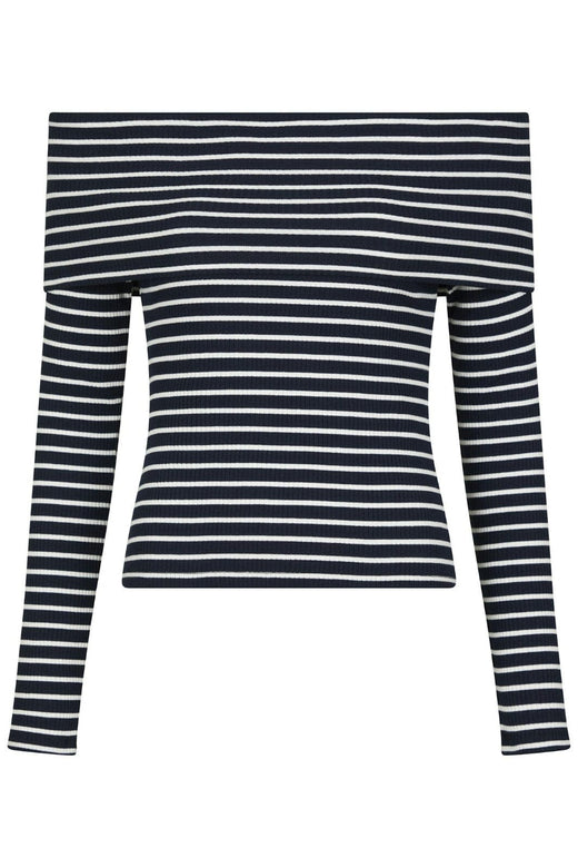 Forudbestilling - Neo Noir - Lessy Stripe Blouse - Dark Navy Bluser 
