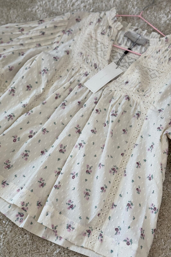 Forudbestilling - Neo Noir - Siama Dobby Flower Blouse 165279 - 121 - Off White Bluser 