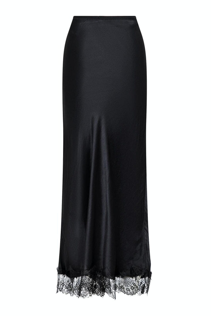 Forudbestilling - Neo Noir - Veroni Satin Lace Skirt - Black Nederdele 