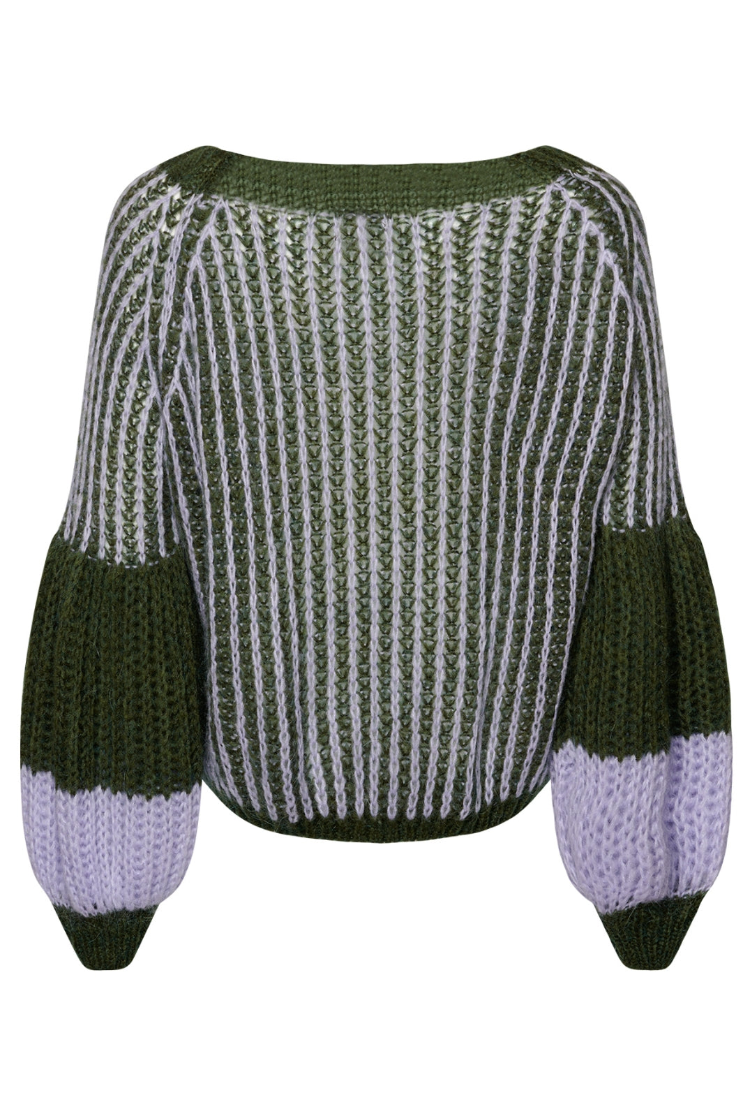 Forudbestilling - Noella - Liana Knit Sweater - Army/lilac (August/September) Strikbluser 