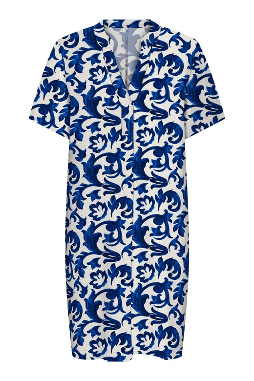 Forudbestilling - Only - Onlsusi Life Ss V-Neck Tunic Dress Wnn - 4881776 Beacon Blue Ornaments