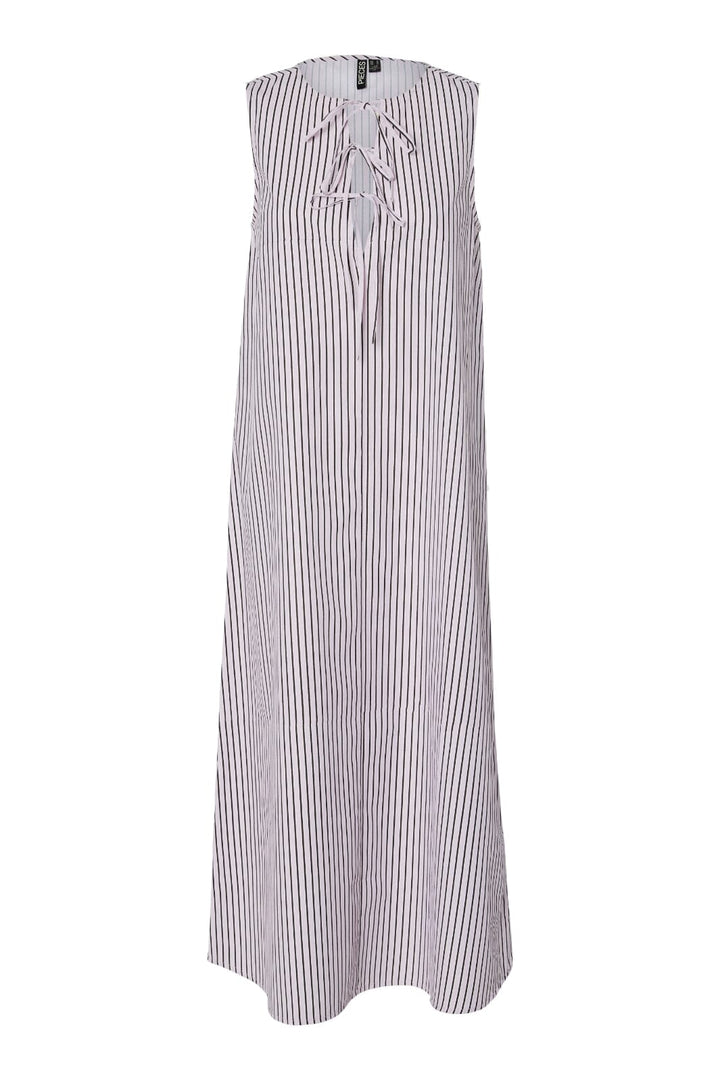 Pieces - Pcjenna Sl Midi Rev. Tie Dress - 4945041 Pink Tulle Delicioso And Bright White