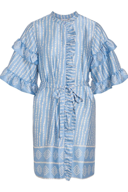Forudbestilling - Vila - Vikavas 2/4 Frill Dress - 4927929 Kentucky Blue Birch