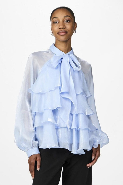 Forudbestilling - Y.A.S - Yaseloise Ls Shiny Top - 4673891 Vista Blue