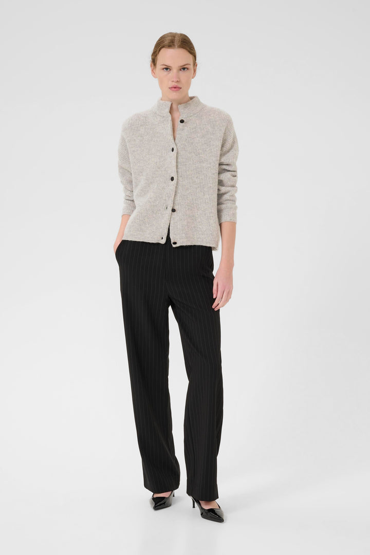 Gestuz - AlphaGZ short cardigan - Light grey melange 
