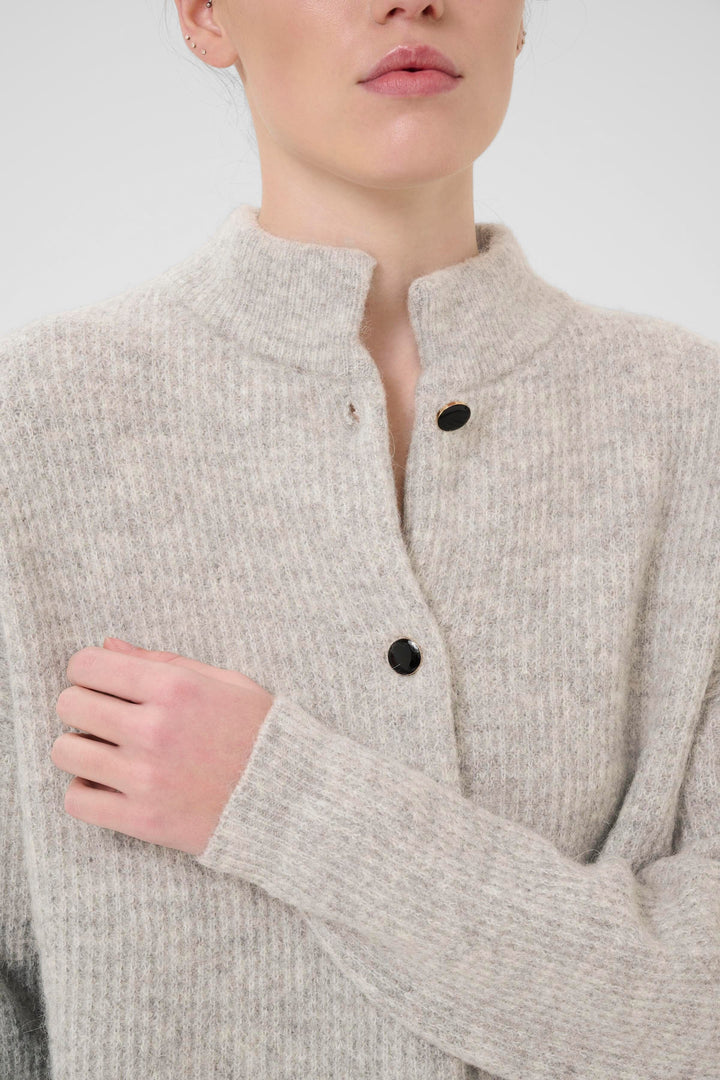 Gestuz - AlphaGZ short cardigan - Light grey melange 