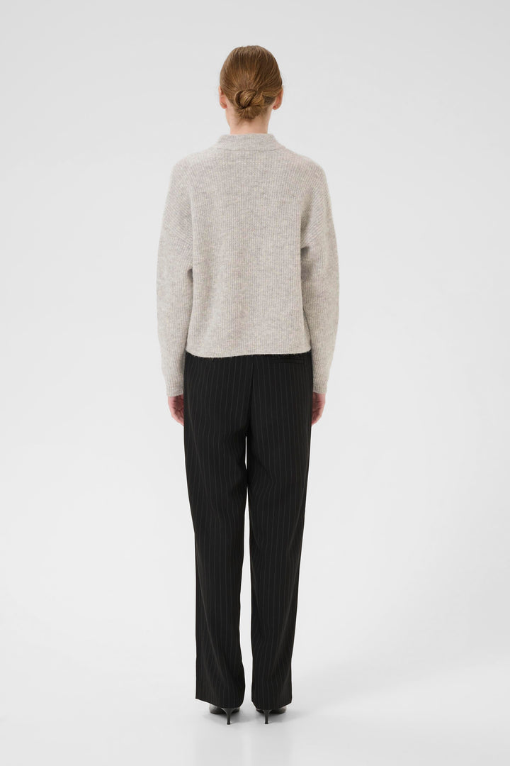 Gestuz - AlphaGZ short cardigan - Light grey melange 