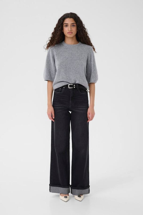 Gestuz - Alphagz Ss Tee 10909815 - 1442061 - Pearl Blue Melange Strikbluser 