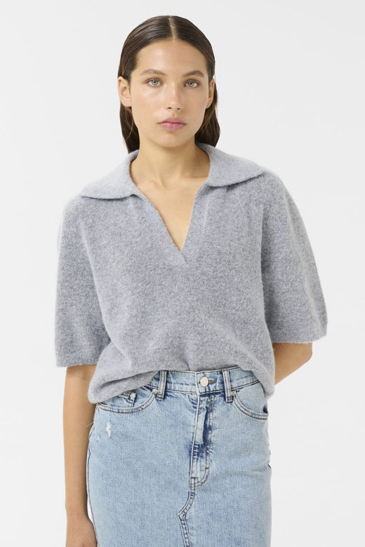 Gestuz - Gzalpha Ss Polo Pullover 10910035 - 1442061 - Pearl Blue Melange