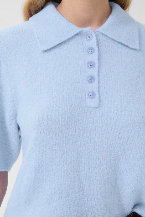 Gestuz - Gzalpha Ss Polo Pullover 10910852 - 108869 - Centaurea Mélange Strikbluser 