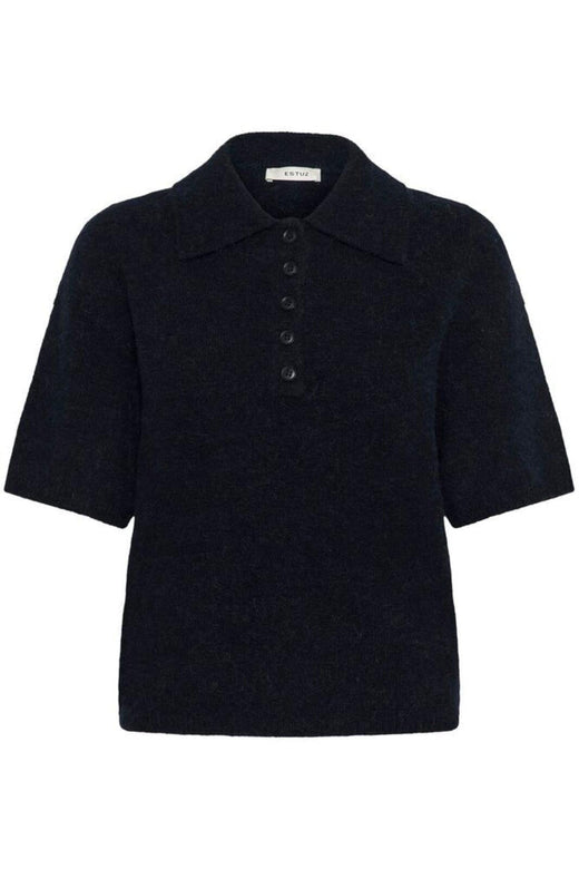 Gestuz - Gzalpha Ss Polo Pullover 10910852 - 108935 - Skycaptain Mélange Strikbluser 