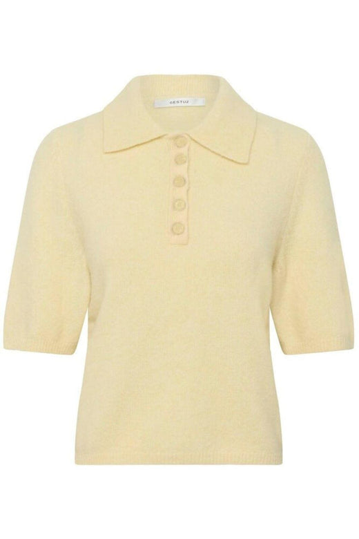 Gestuz - Gzalpha Ss Polo Pullover 10910852 - 109240 - Frozen Dew Mélange Strikbluser 