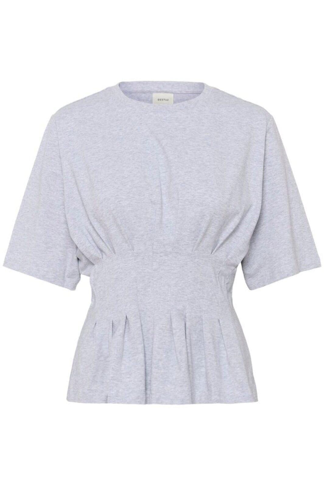 Gestuz - Gzinez Tee 10910147 - 108958 - Ultra Light Grey Mélange Bluser 