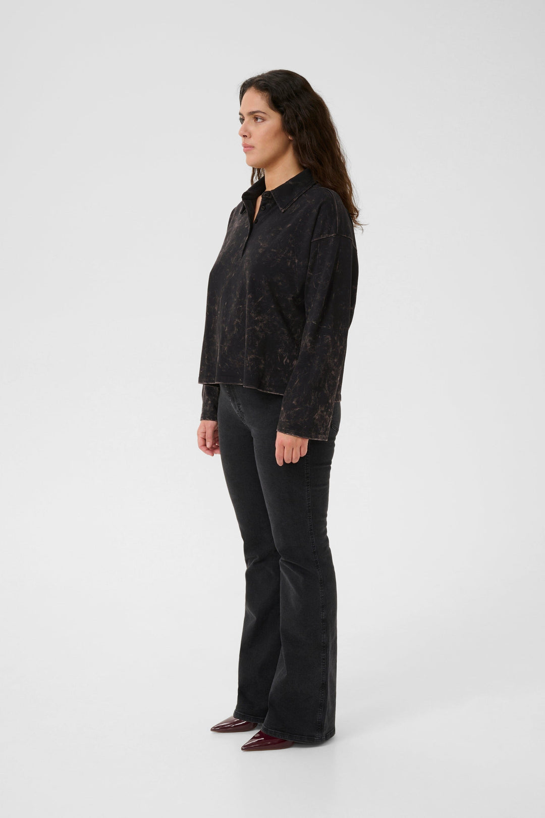 Gestuz - Gzneia Polo 10910662 - 108377 - Black Brown Washed Skjorter 