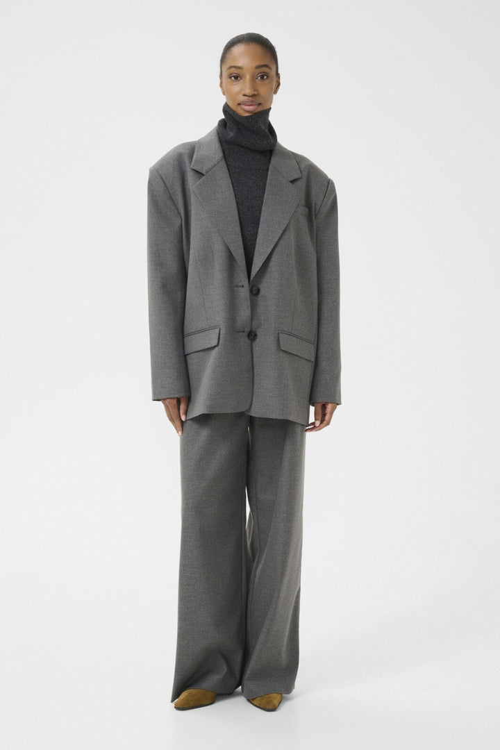 Gestuz - Gzpaula Melange Oz Blazer 10910493 - 100494 - Dark Grey Melange