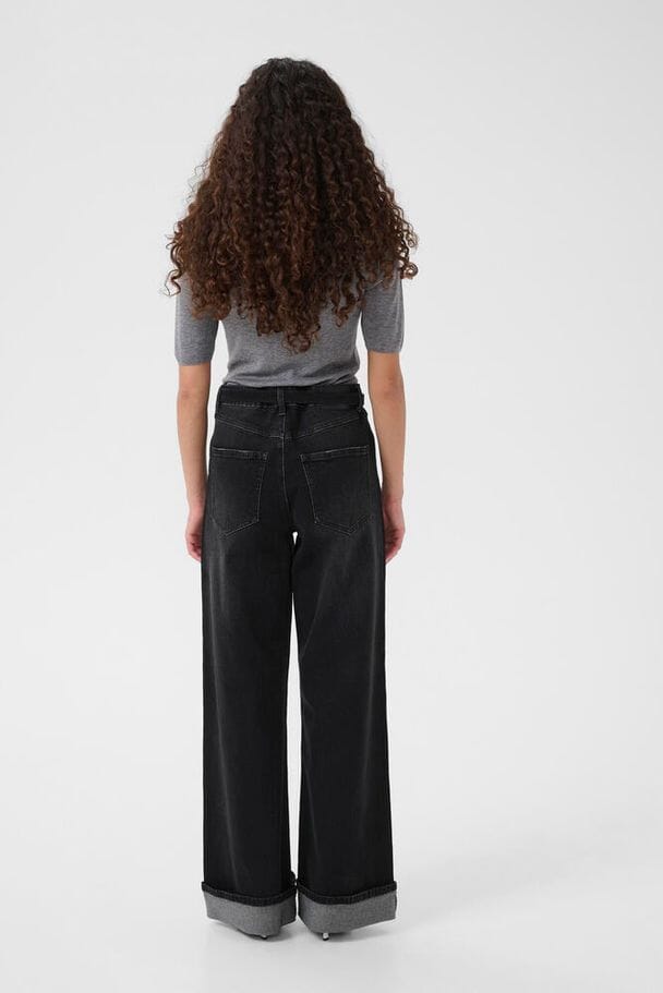 Gestuz - Gzsara Wide Jeans 10910809 - 100617 - Washed Dark Black Jeans 